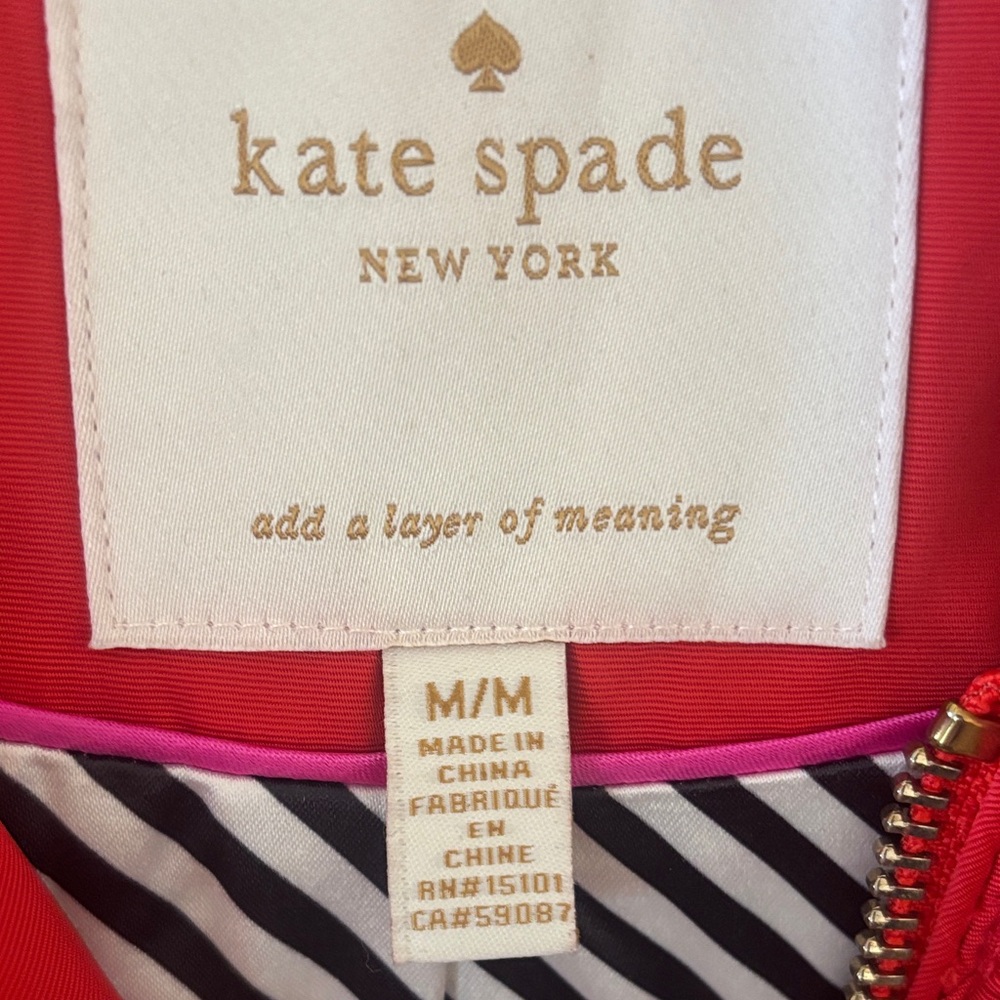 Kate Spade Fire Engine Red Quilted Jacket - Picture 2 of 5